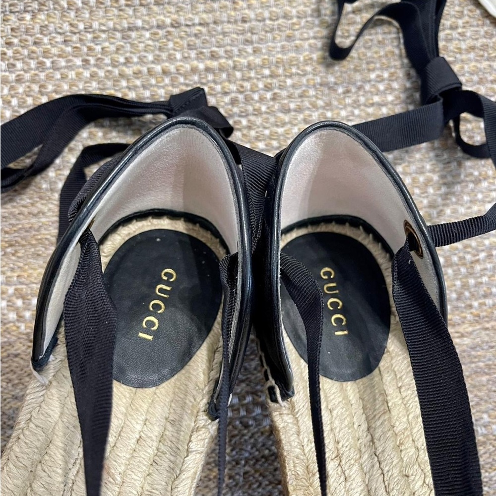 Gucci Black Espadrilles with Gold Accents - Picture 11 of 15